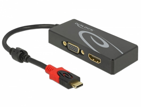 USB Type-C™ Splitter (DP Alt Mode) > 1 x HDMI + 1 x VGA out, Delock® [87730]