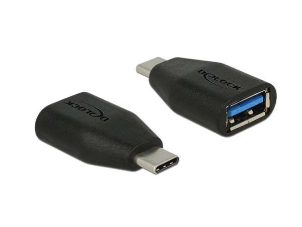 Adapter USB 3.1 Stecker C an USB 3.0 Buchse A, schwarz, Delock® [65519]