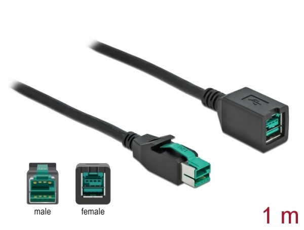 PoweredUSB Verlängerungskabel 12 V 1 m, Delock® [85980]