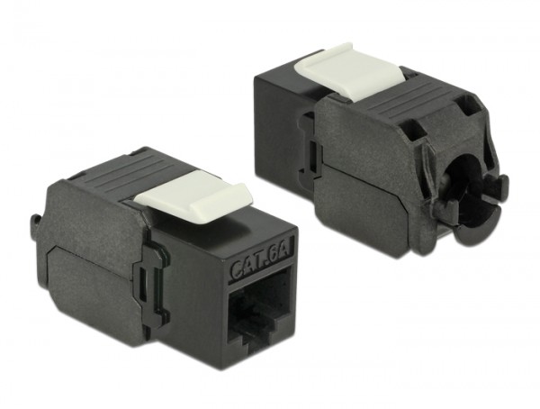 Keystone Modul RJ45 Buchse an LSA Cat.6A UTP schwarz, Delock® [86267]