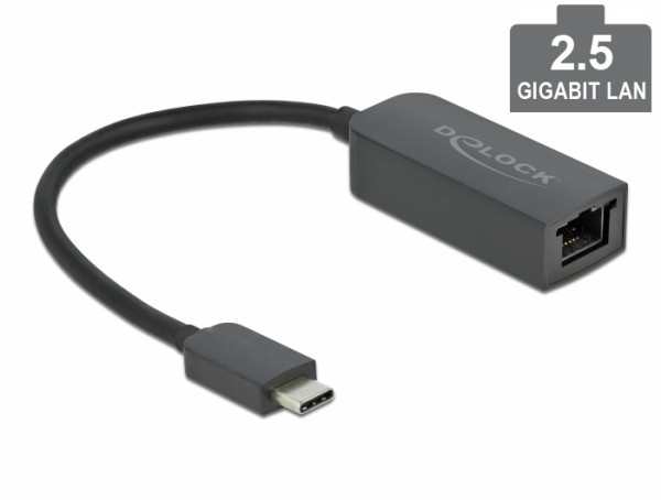 Adapter USB Type-C™ Stecker zu 2,5 Gigabit LAN kompakt, Delock® [66645]