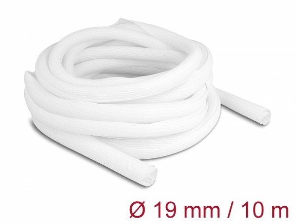 Geflechtschlauch selbstschließend 10 m x 19 mm weiß, Delock® [20815]