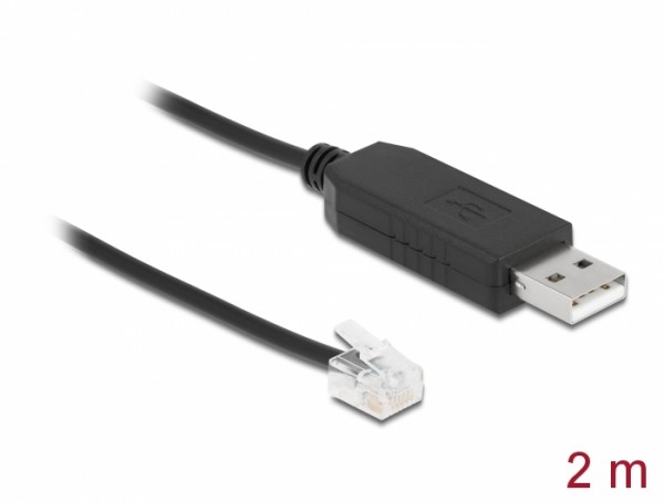 Adapterkabel USB Typ-A zu Seriell RS-232 RJ12 mit ESD Schutz Leadshine 2 m, Delock® [66737]