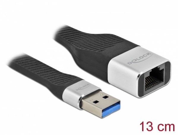 FPC Flachbandkabel USB Typ-A zu Gigabit LAN 10/100/1000 Mbps 13 cm, Delock® [86937]