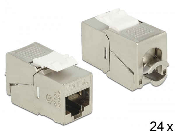 Keystone Modul RJ45 Buchse an LSA Cat.6A kompakt 24 Stück, Delock® [86479]