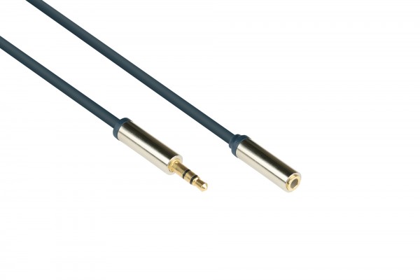 Audio Verlängerungskabel SmartFLEX, High-Quality, 3-poliger 3,5mm Klinkenstecker an Klinkenbuchse, dunkelblau, 3m, Good Connections®