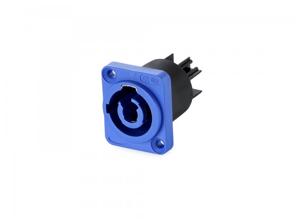 Netzsteckverbinder-Einbaubuchse (Power-In) 3-Pin mit Arretierung, blau, Good Connections®