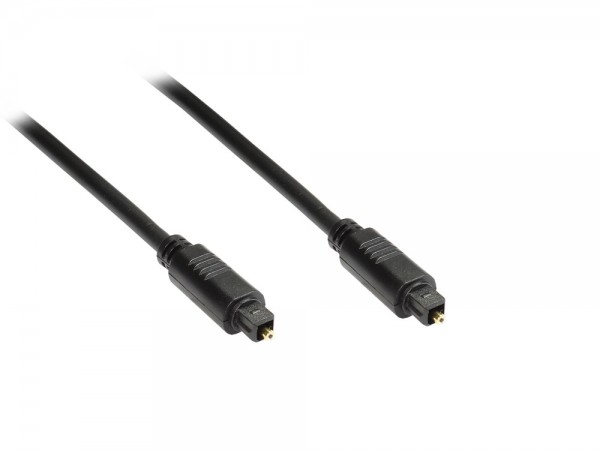 Anschlusskabel Toslink Stecker an Stecker, Ø 5mm, schwarz, 1m, Good Connections®