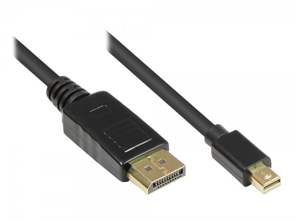 Anschlusskabel DisplayPort Stecker auf Mini DisplayPort Stecker, vergoldet, schwarz, 1m, Good Connections