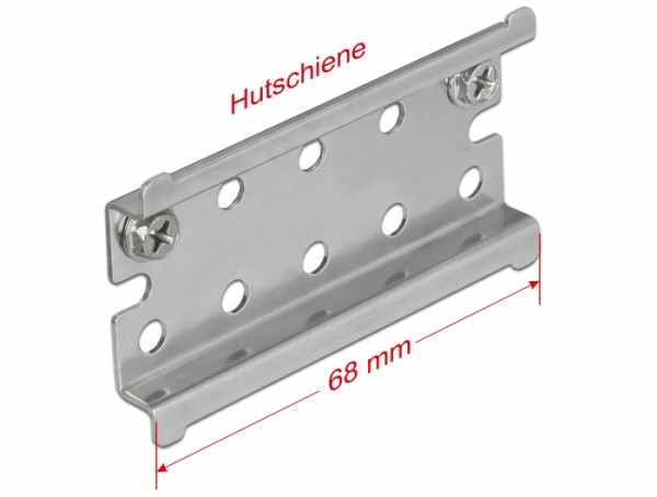 Hutschiene Edelstahl mit Endanschlag zur Wandmontage, Delock® [66083]