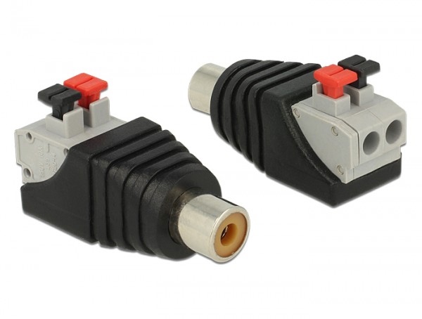 Adapter Cinchbuchse an Terminalblock mit Drucktasten 2 Pin, Delock® [65565]
