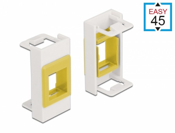 Easy 45 Modul Keystone Halterung 22,5 x 45 mm, weiß / gelb, Delock® [81358]