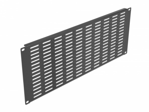 19" Netzwerkschrank Panel mit Lüftungsschlitzen horizontal 4 HE schwarz, Delock® [66682]