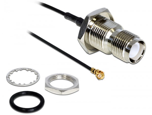 Adapter, I-PEX Stecker an RP-TNC Buchse, 175 mm, Delock® [88464]