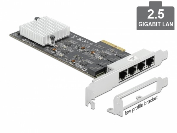 PCI Express x4 Karte auf 4 x 2,5 Gigabit LAN RTL8125, Delock® [89192]