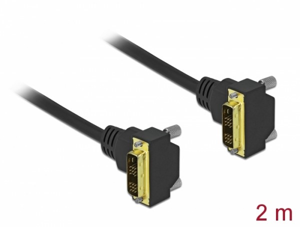 DVI Kabel 18+1 Stecker gewinkelt zu 18+1 Stecker gewinkelt 2 m, Delock® [85906]