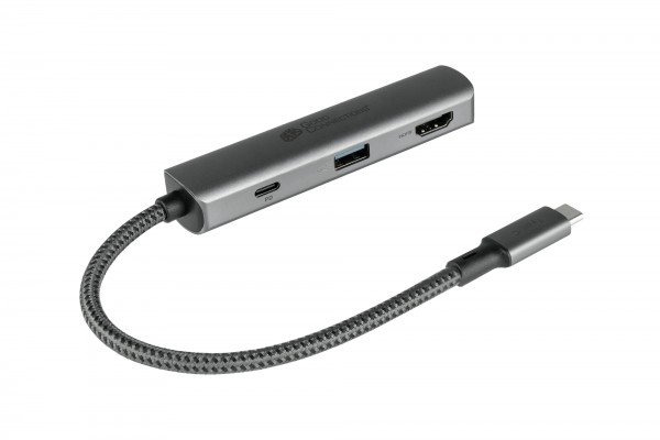 USB-C™-Hub (3-Port), 1x HDMI 2.0, 1x USB-C™ (PD 94W), USB 3.0 A, anthrazit, Good Connections®