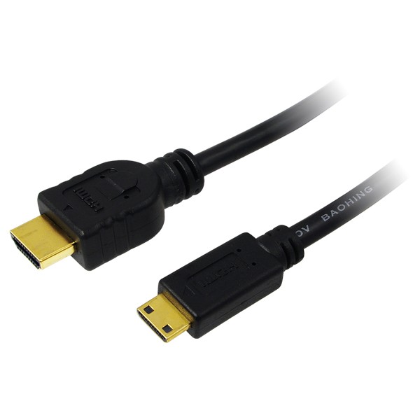 LogiLink® High-Speed-HDMI®-Kabel mit Ethernet, Standard Stecker (Typ A) an Mini Stecker (Typ C), 2m [CH0023]