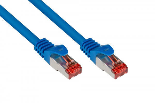 RNS® Patchkabel mit Rastnasenschutz, Cat. 6, S/FTP, PiMF, PVC, 250MHz, blau, 25m, Good Connections®