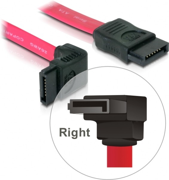 S-ATA & S-ATA II Anschlusskabel rechts abgewinkelt, 0,5m, Delock® [84223]