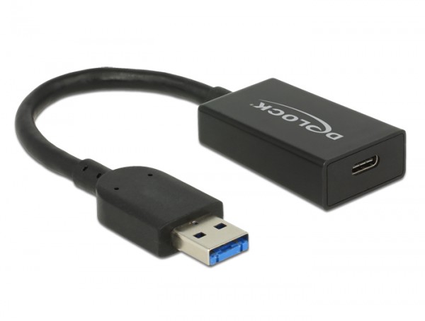 Konverter USB 3.1 Gen. 2 Typ-A Stecker an USB Type-C™ Buchse Aktiv schwarz 15 cm, Delock® [65698]
