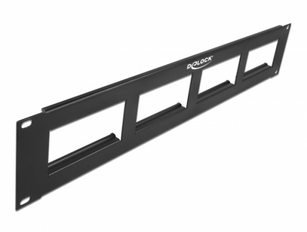 Easy 45 19? Patchpanel Ausschnitt 4 x 90,5 x 45,2 mm, 2 HE, schwarz, Delock® [81378]