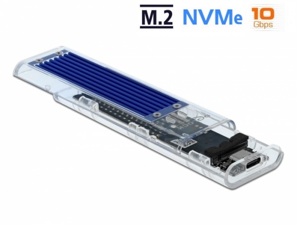 Externes Gehäuse für M.2 NVMe PCIe SSD mit USB Type-C™ Buchse transparent , Delock® [42620]