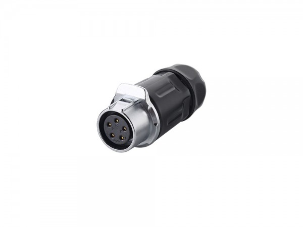 Industrie-Steckverbinder S1 - Power (5-Pin) Buchsenstecker mit Klick-Arretierung, Lötanschluss, M20, IP65/67, Good Connections®