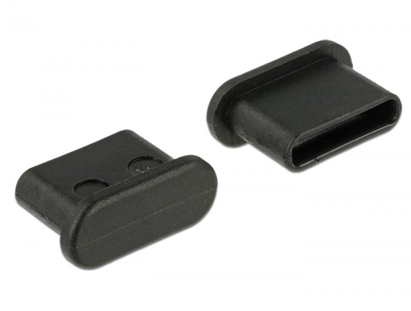 Staubschutz für USB Type-C Buchse, ohne Griff, 10 Stück, schwarz, Delock® [64014]