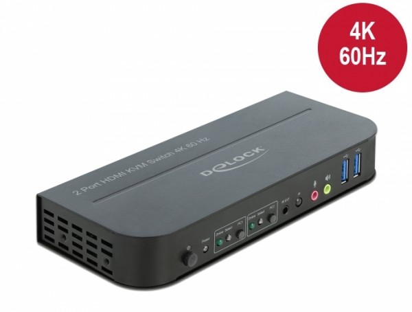 HDMI KVM Switch 4K 60 Hz mit USB 3.0 und Audio, Delock® [11481]