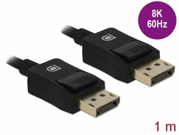 Koaxiales DisplayPort Kabel 8K 60 Hz, schwarz, 1 m, Delock® [85300]