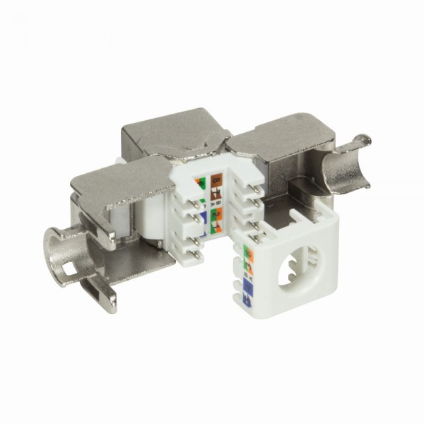 RJ45 Einbaubuchse Kat.6A voll geschirmt, 180° werkzeuglos , LogiLink® [NK4001]