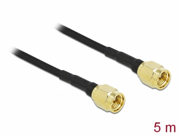 Antennenkabel SMA Stecker zu SMA Stecker LMR/CFD100 5 m low loss, Delock® [90470]