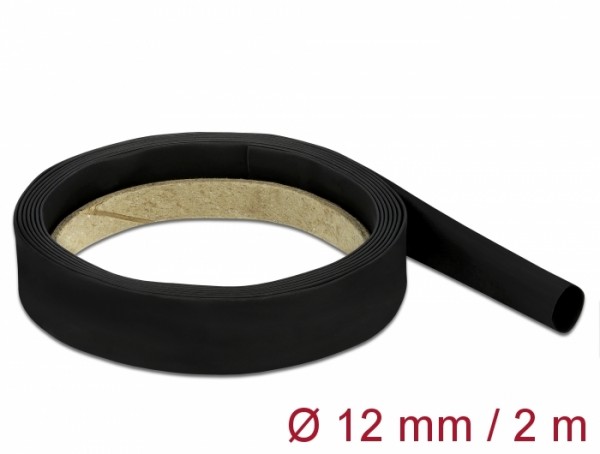 Schrumpfschlauch 2 m x 12 mm schwarz, Delock® [18982]