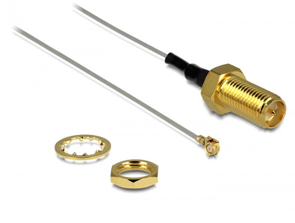 RP-SMA Buchse zum Einbau an MHF/U.FL-LP-068 kompatibler Stecker 200 mm 1.37, Delock® [88343]