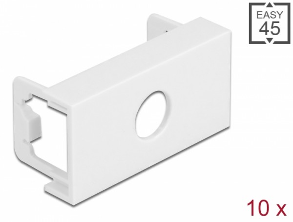 Easy 45 Modulblende Loch-Ausschnitt M10, 45 x 22,5 mm 10 Stück weiß, Delock® [81372]