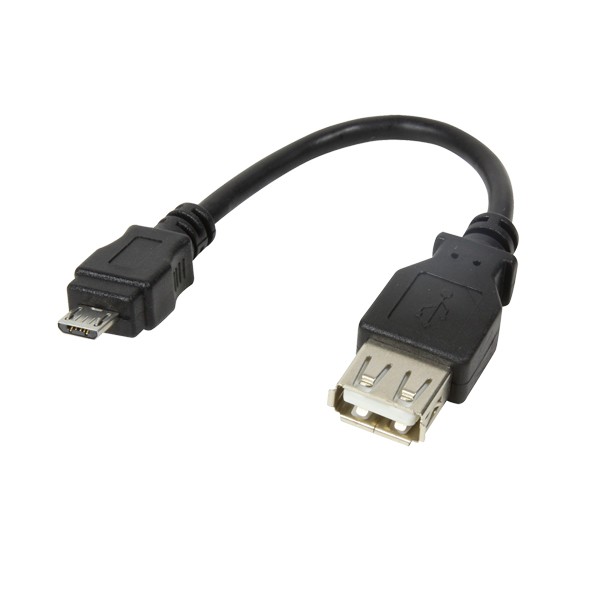 Adapter, USB 2.0 micro B Stecker an A Buchse, schwarz, LogiLink® [AU0030]
