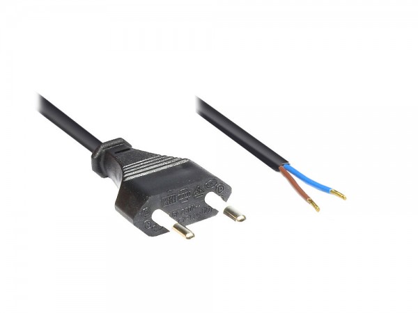 Euro-Netzkabel mit abisolierten Enden, schwarz, 1,5m, Good Connections®
