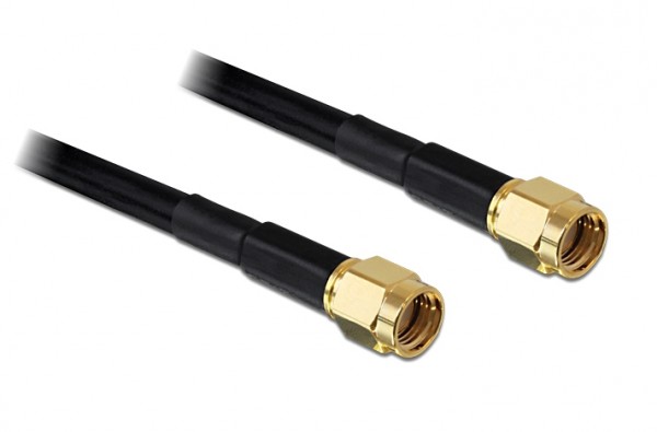 Antennenkabel, HF RP-SMA Stecker an RP-SMA Stecker, 5 m LMR195 , Delock® [88657]