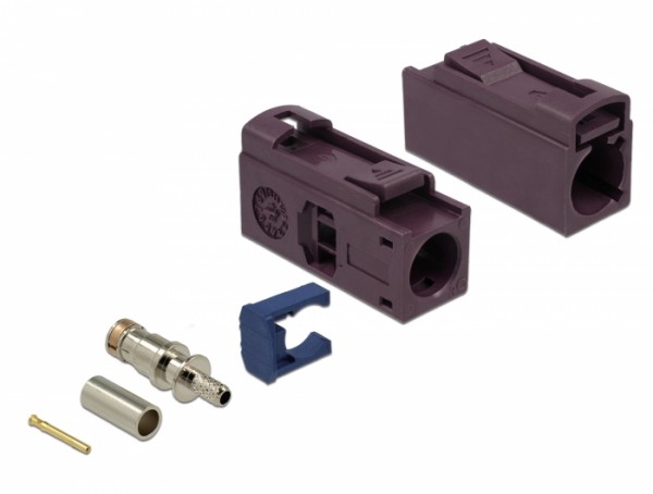 FAKRA D Buchse 25 mm (lang) zum Crimpen, Delock® [89688]