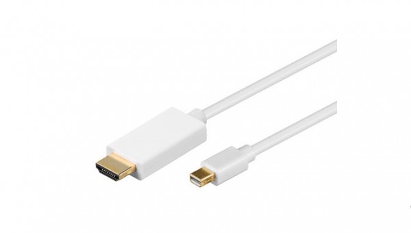 Anschlusskabel Mini DisplayPort Stecker an HDMI Stecker, weiß, 2m, Good Connections®