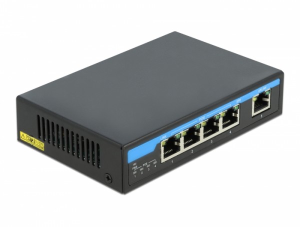 Gigabit Ethernet Switch 4 Port PoE + 1 RJ45, Delock® [87764]