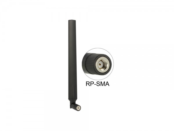 WLAN Antenne RP-SMA 802.11 ac/a/h/b/g/n 4 ~ 7 dBi omnidirektional Gelenk, Delock® [88913]