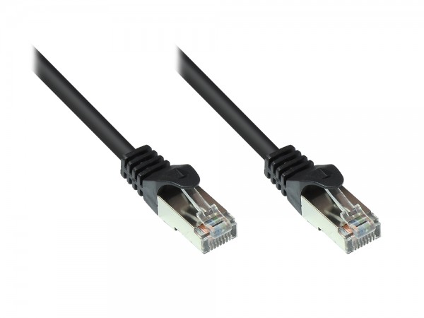 RNS® Patchkabel mit Rastnasenschutz, Cat. 5e, SF/UTP, PVC, 100MHz, schwarz, 5m, Good Connections®
