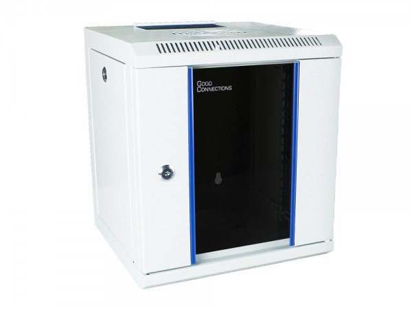 10" Wandgehäuse, 6HE, reinweiß (RAL9010), 312 x 300mm, fertig montiert, Good Connections®