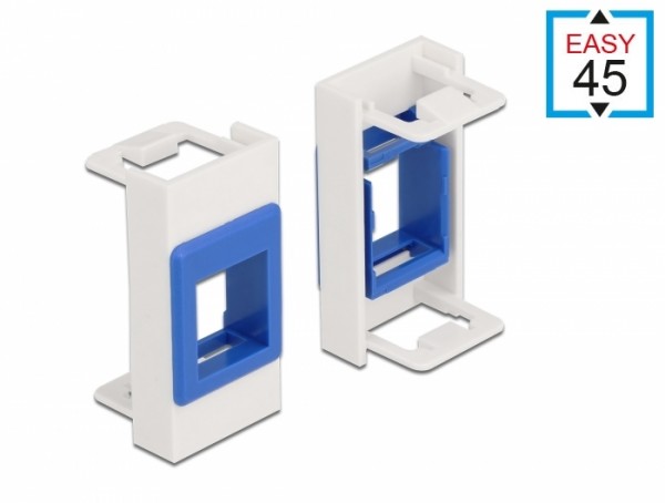 Easy 45 Modul Keystone Halterung 22,5 x 45 mm, weiß / blau, Delock® [81357]