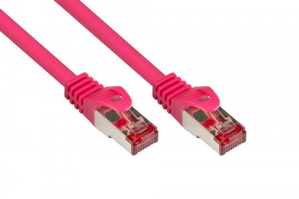 RNS® Patchkabel mit Rastnasenschutz, Cat. 6, S/FTP, PiMF, PVC, 250MHz, magenta, 1,5m, Good Connections®