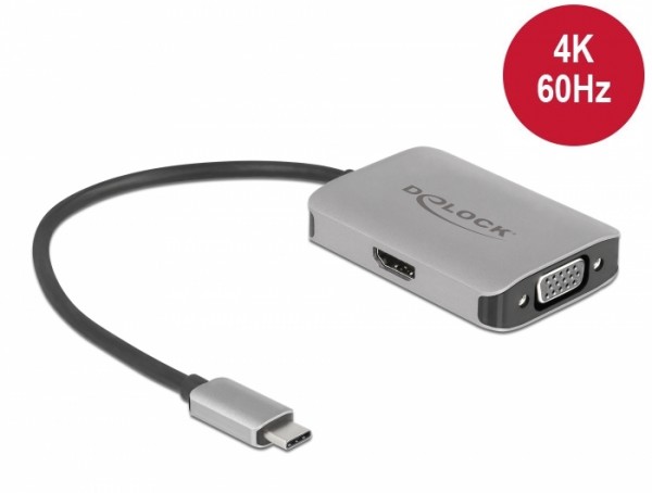 USB Type-C™ Splitter (DP Alt Mode) > 1 x HDMI + 1 x VGA out, Delock® [87776]