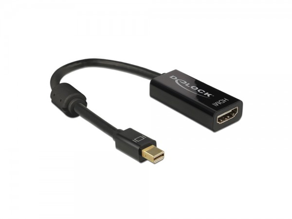 Adapter mini Displayport 1.2 Stecker an HDMI Buchse, 4K Passiv, schwarz, 0,2m, Delock® [62613]