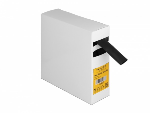 Schrumpfschlauch Box, mit Innenkleber, Schrumpfungsrate 3:1, 5 m x 15 mm schwarz, Delock® [19987]